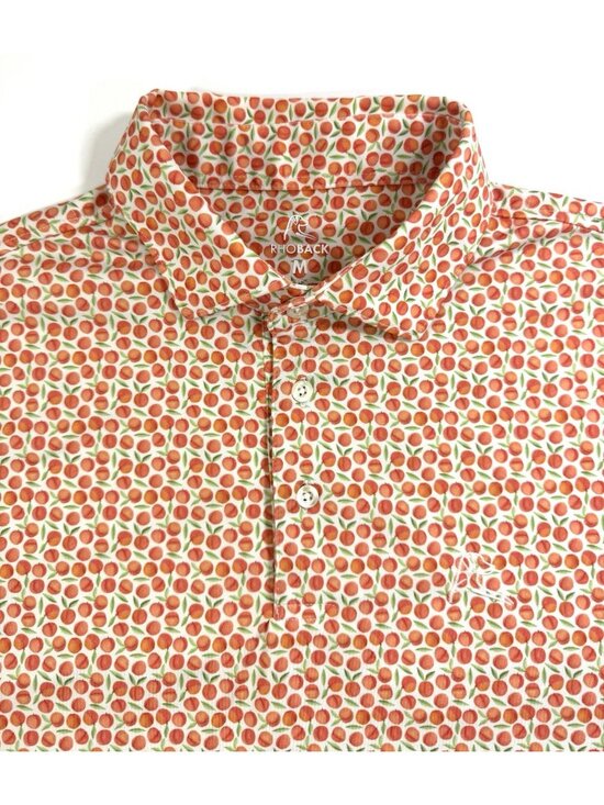 Rhoback Other - Rhoback Mens Polo Shirt Absolute Peach Print Georgia Golf Performance Size M